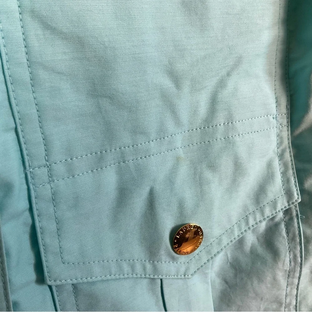 Ralph Lauren Reversible Vest Ivory Aqua Blue Gold Hardware Size Medium - Picture 6 of 15